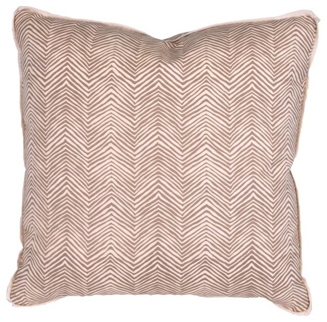 Pillow - Taupe Petite Zig Zag - Contemporary - Decorative Pillows - by oomph