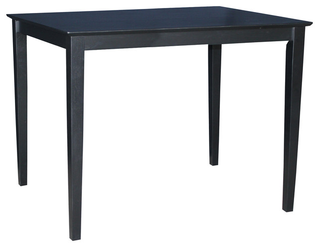 Solid Wood Top Counter Height Table With Shaker Legs, Black ...