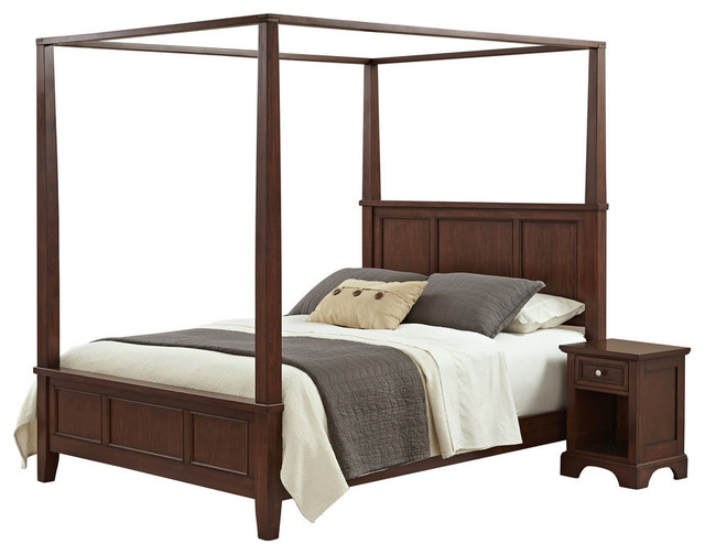 Chesapeake Queen Canopy Bed and Night Stand - Transitional ...