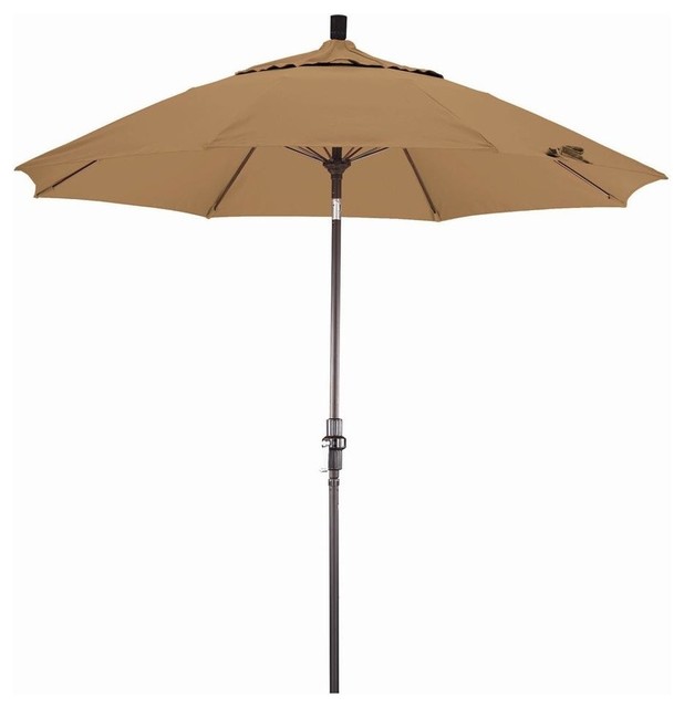 9 Ft. Market Patio Umbrella in Straw Contemporary Parasols by