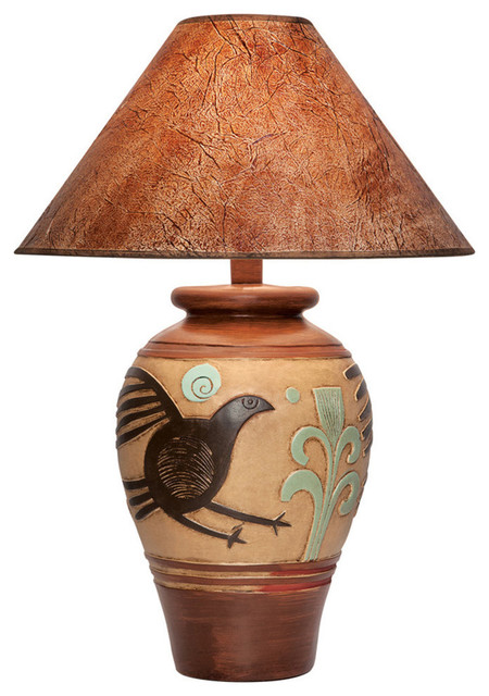 Hummingbird Table Lamp With Shade - Southwestern - Table Lamps - by Viga