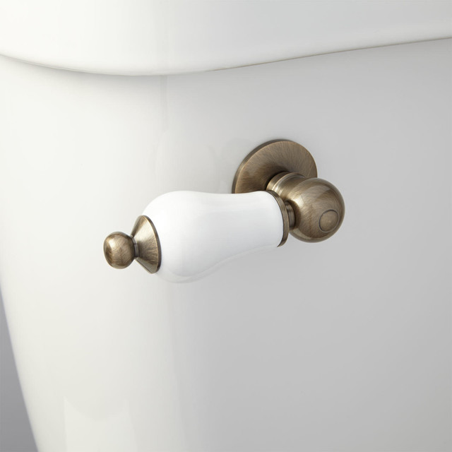 Curved Handle Flush Lever Traditional Toilets