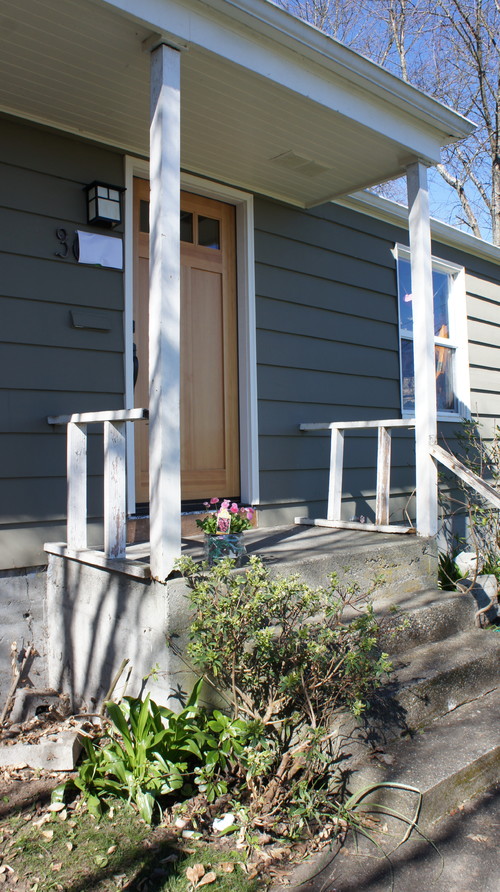 How do we fix this concrete stoop with sunken steps?