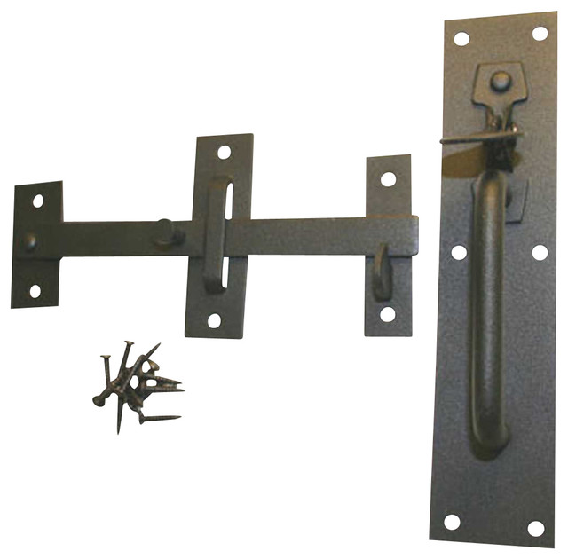 Gate Latches Black Wrought Iron 8'' Suffolk Gate Latch Rustic Door