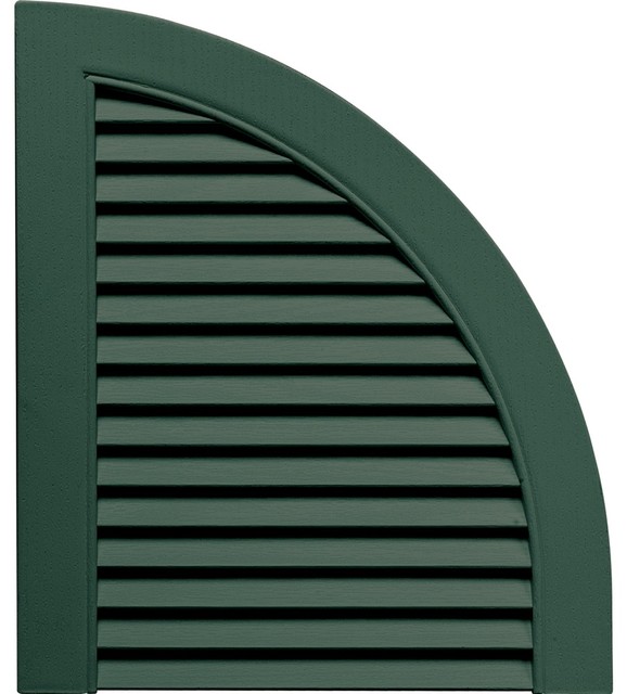 Louvered Design Quarter Round Tops in Forest Contemporary Window