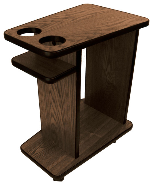 Oak Poker Drink Food Cart with Cup Holders on Wheels Cart by Trademark