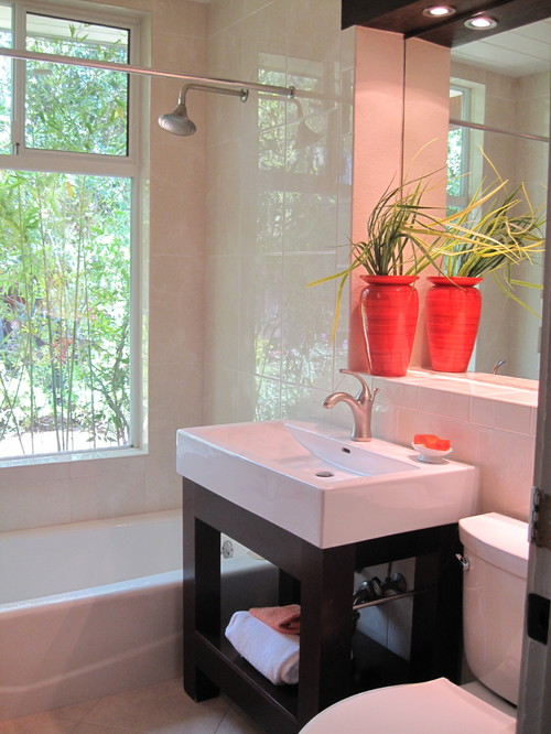 open vanity & exposed pipes