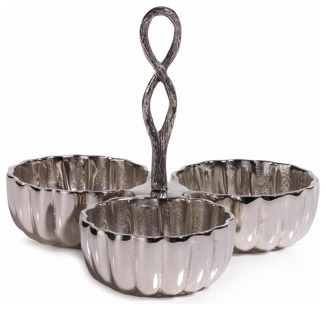 3Section Condiment Bowl Rustic Condiment Sets by Zodax