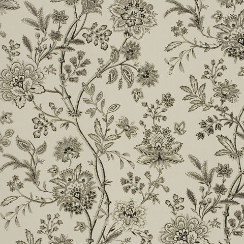 Langley Floral - Cream/Black Wallpaper - Traditional - Wallpaper - by