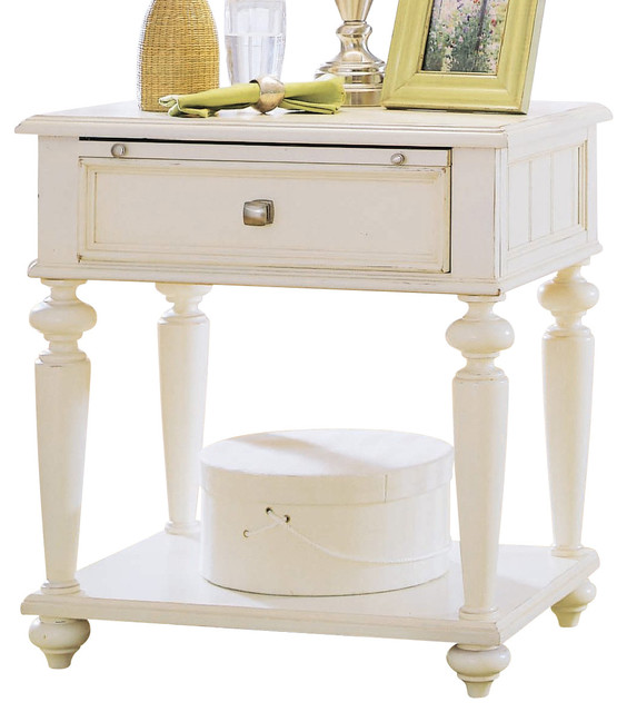 Camden Nightstand, Painted White Traditional Nightstands And