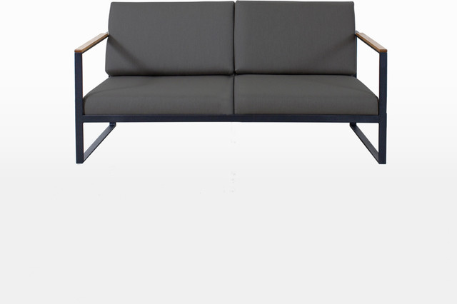 Garden easy sofa 2 sits i rustfrit stål, mørk grå skandinavisk ...