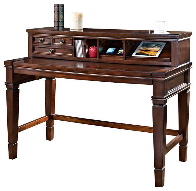 Hamilton Dark Mahogany Secretary Writing Desk Transitional Desks