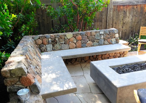 Custom Concrete Fire Table and Benches