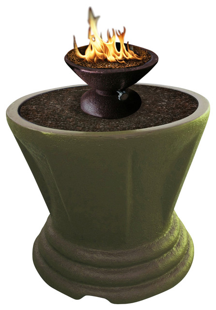 Sculptured Bistro Gas/Propane Fire Pit Table, - Moderno - Braseros para