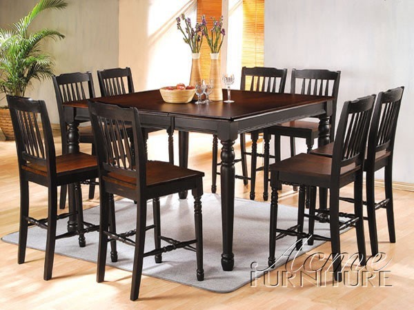Acme Furniture - Carriage House 9 Piece Counter Height Table Set ...