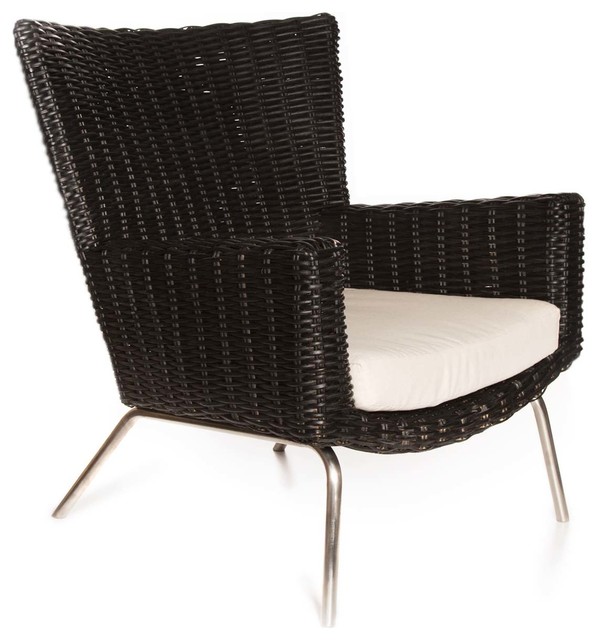 Romy Black Rattan Armchair - Transitional - Armchairs And ...