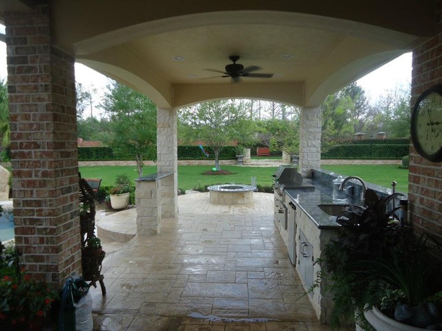 Eclectic Patio Houston Summer Kitchen & Fire Pit eclectic-patio