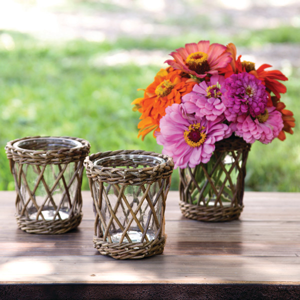 Willow Wrapped Vase Rustic Vases atlanta by Iron Accents