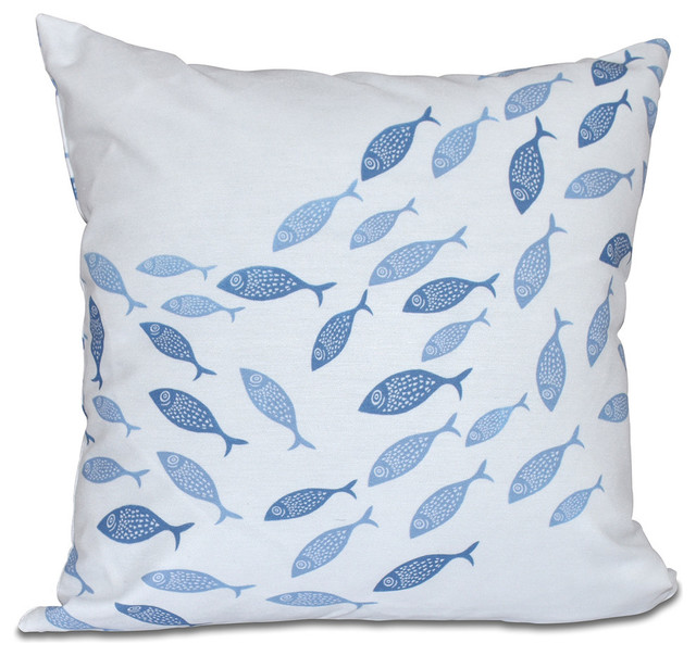 Escuela, Animal Print Outdoor Pillow, Blue, 20