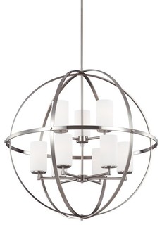 Sea Gull Lighting Alturas 9 Light Chandelier Brushed Nickel 3124609 Sea Gull Lighting Alturas 9 Light Chandelier Brushed Nickel 3124609