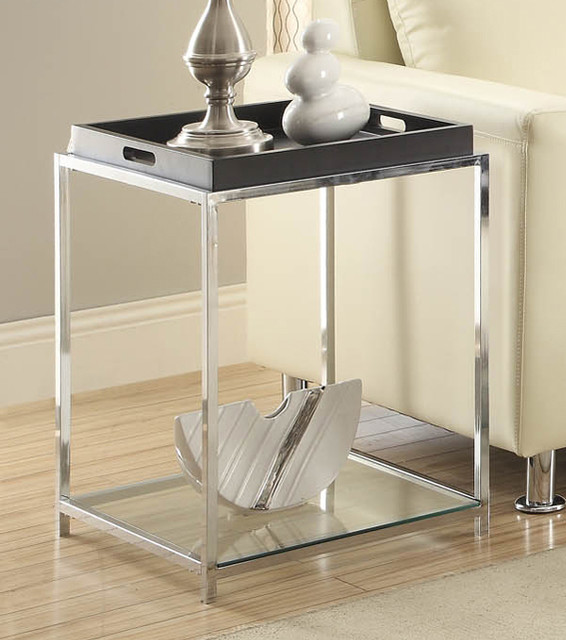 End Table with Black Tray Contemporary Side Tables And End Tables