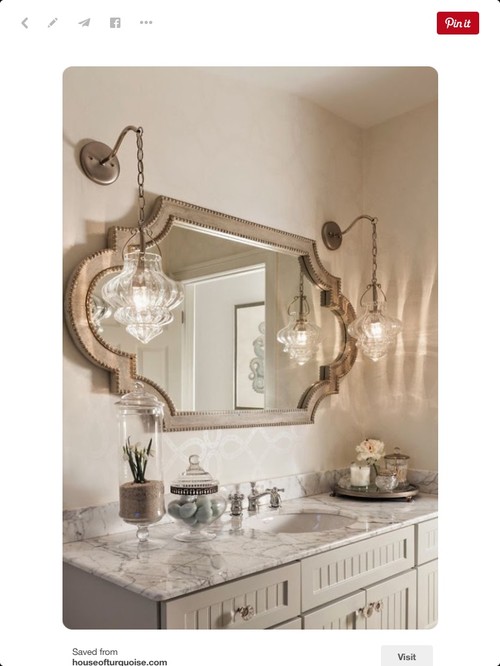 Swag lighting for bathroom vanity