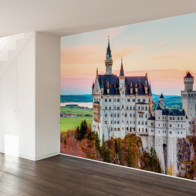 Neuschwanstein Castle Wall Mural Decal, 4 Panel Contemporary Wall
