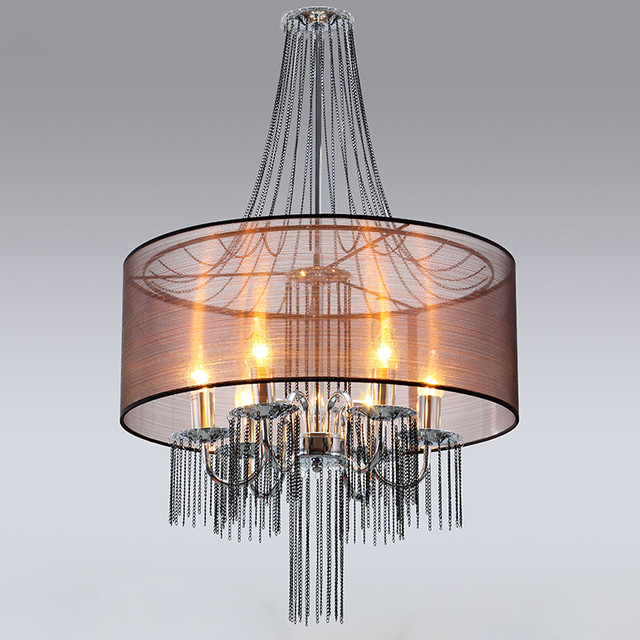 Candelabra Chandelier with SemiTransparent Shade Modern