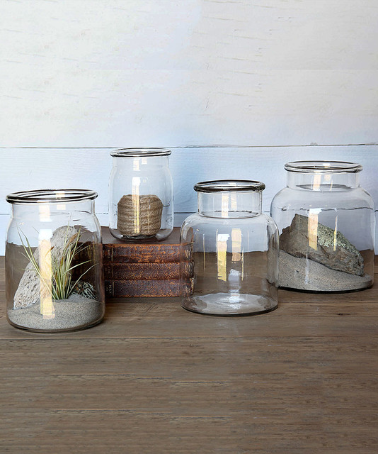 Tide Glass Crock Clear Transitional Bathroom Storage Jars