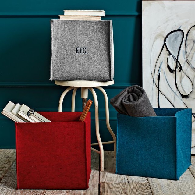 Felt Storage Bin Contemporary Baskets by West Elm