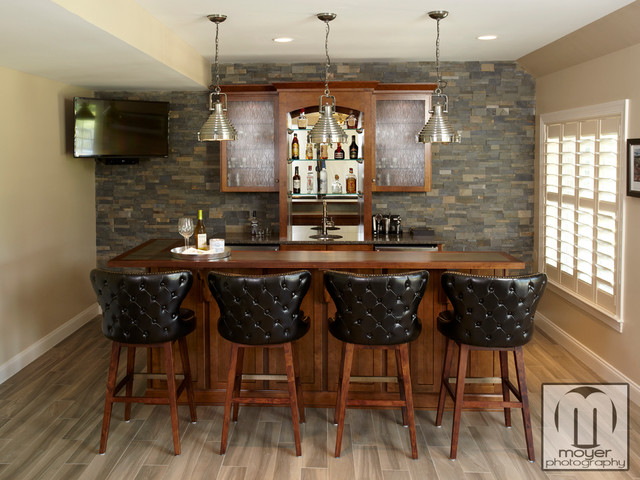 Wet Bar / Man Cave / Basement Renovation - Contemporary - Home Bar ...