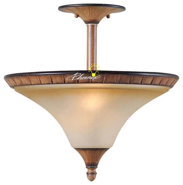 Antique Teak and Depolish Glass Recessed Lighting Contemporary