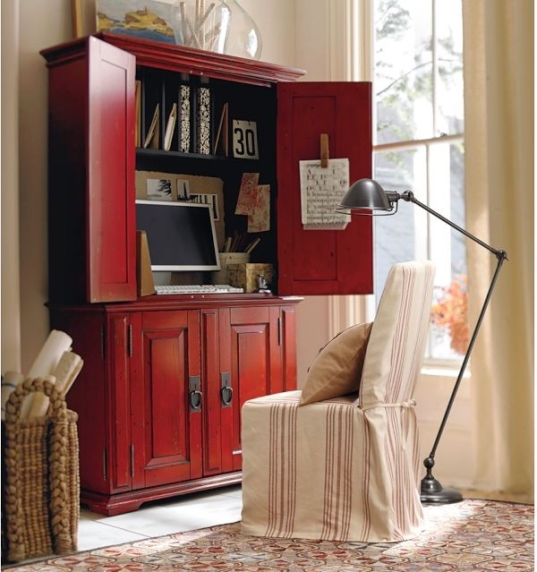 Tv Armoire Pottery Barn Campton smart technology office armoire, desa 