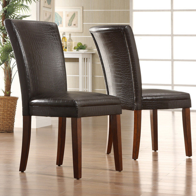 TRIBECCA HOME Decor Faux Alligator Print Dining Chair (Set of 2