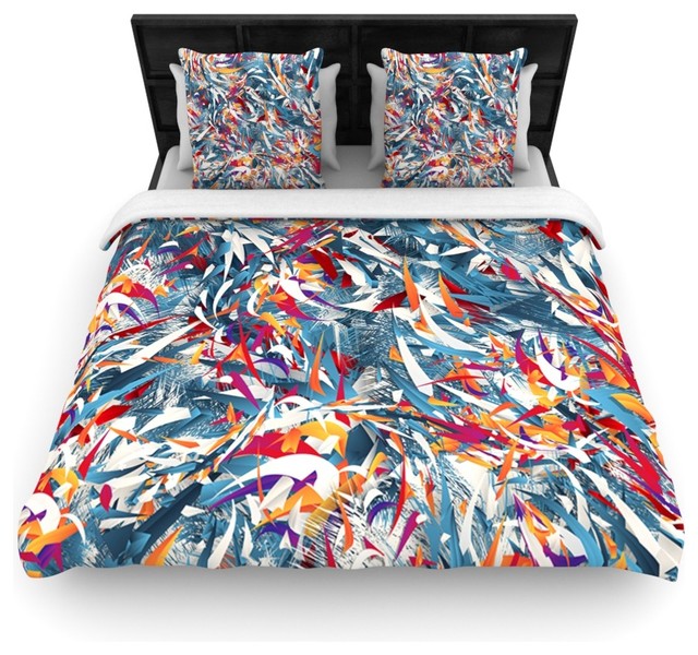 Danny Ivan "Excited Colours" Blue Abstract Duvet Cover Contemporary