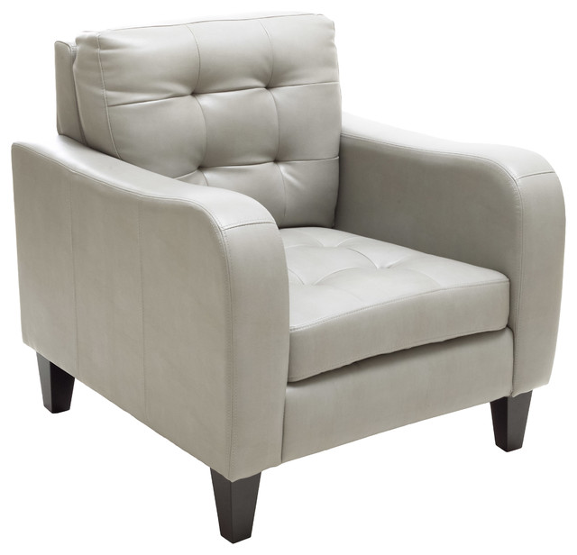 Bowdon Grey Leather Club Chair transitionalarmchairsandaccentchairs