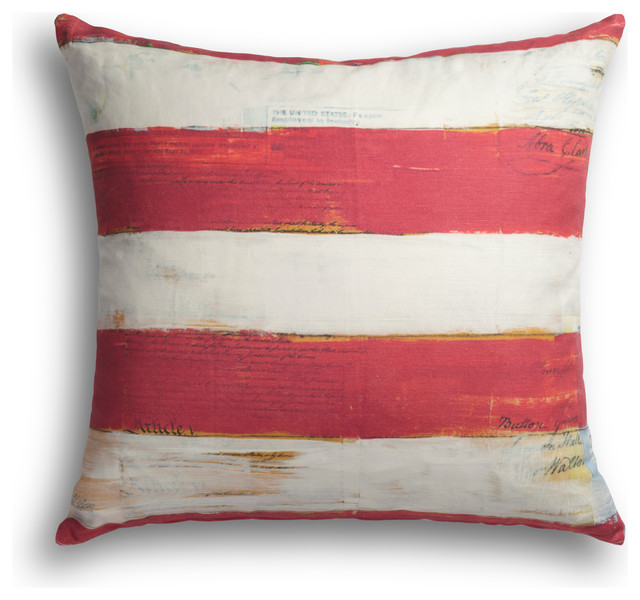 Red Stripe Decorative Pillow Contemporary Decorative Pillows by