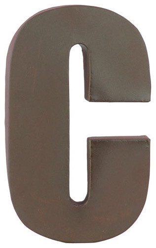 Dark Brown Metal Letter C Wall Decor - Contemporary - Wallpaper - by