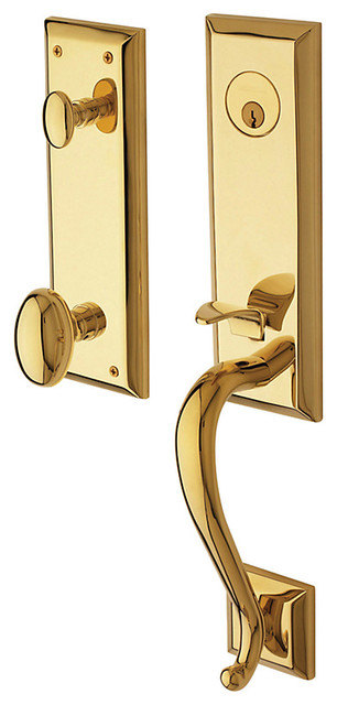 Baldwin Estate 85355 Stonegate Handleset, Lifetime Brass - LH Keyed Entry - Contemporary - Door ...