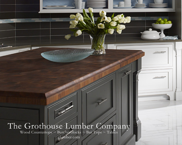 Santos Mahogany Butcherblock Countertop by Grothouse Traditional