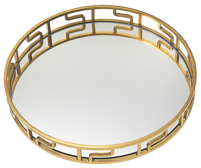 Gluckstein Home 10th Anniversary Greek Key Serving Tray Traditional