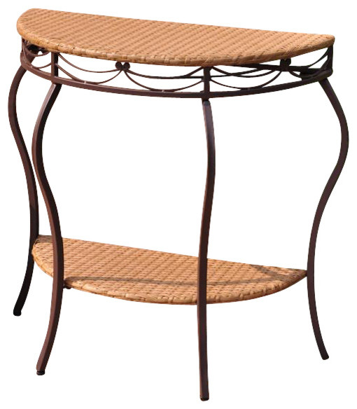 HalfMoon Patio Table Contemporary Outdoor Side Tables by ShopLadder