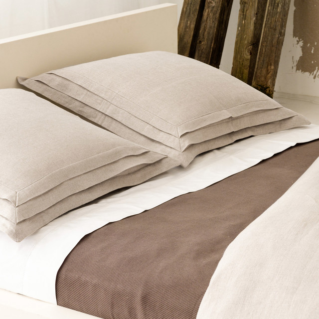 PCH Pleated Linen Natural Pillow Sham - Modern - Pillowcases And Shams