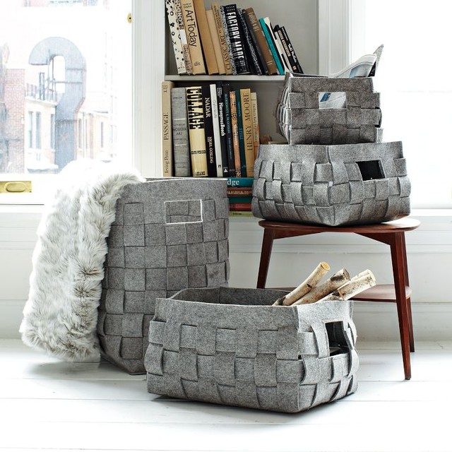 Woven Felt Baskets Contemporary Baskets by West Elm