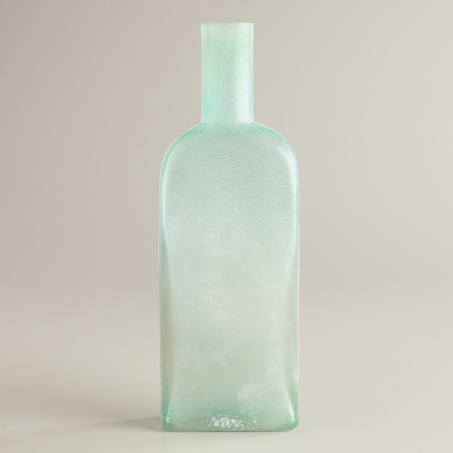 Square Sea Glass Bottle Vase Beach Style Vases by Cost Plus World Market
