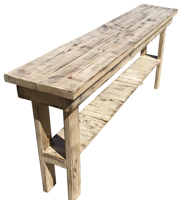 Rustic Distressed Console Table, 84" Long Farmhouse Console Tables
