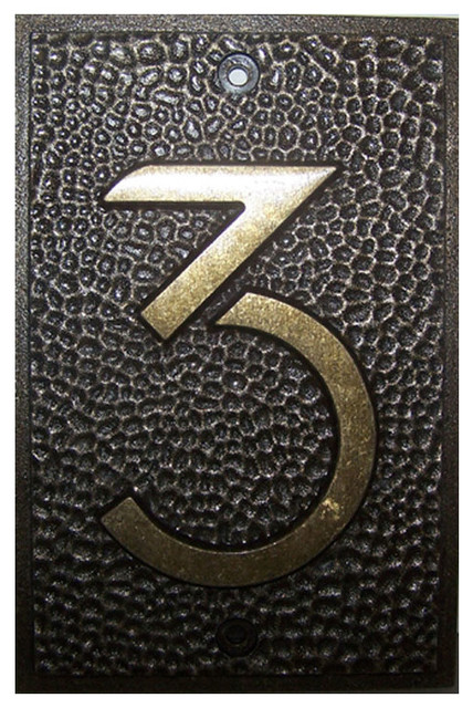 Frank Lloyd Wright House Numbers Bronze Finish #3 - Arts & Crafts - House Numbers - by Maclin Studio