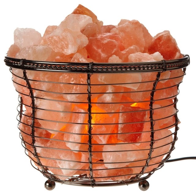 Wbm Himalayan Iconic Natural Salt Basket Lamp, 15 Watts - Contemporary - Salt And Pepper Shakers ...
