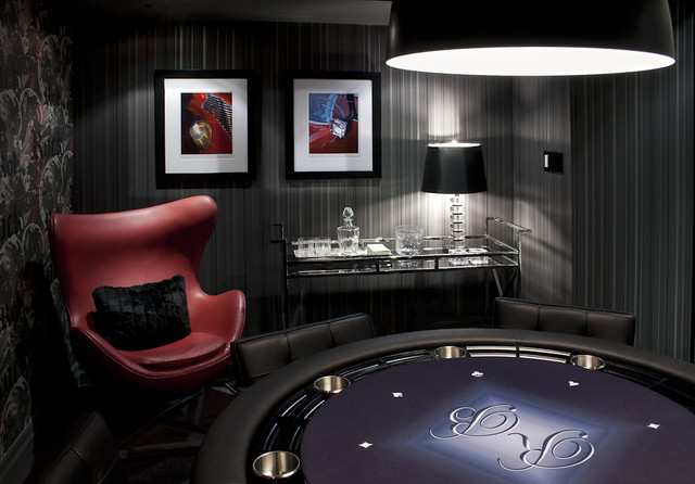 Modern Basement Poker Room