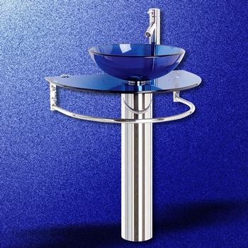 Stainless Blue Moon Pedestal Glass Sink - Traditional - Bathroom Sinks ...